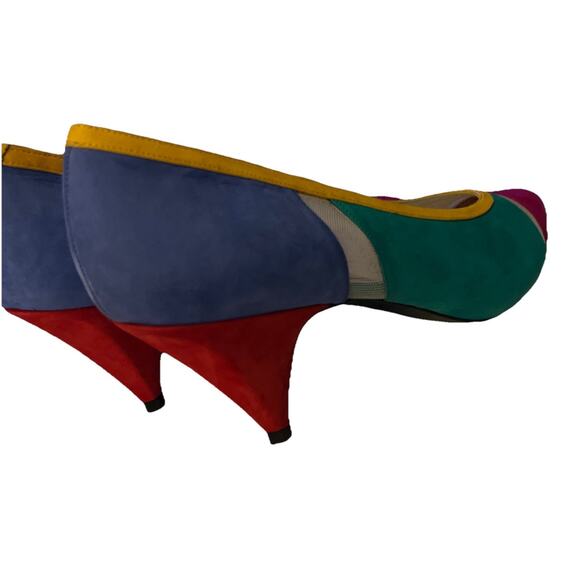 Stuart Weitzman Women's 8.5M Multicolor Suade Leather Pumps 3” Heel - Picture 13 of 15